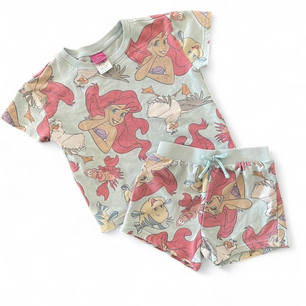 5T Disney Little Mermaid t-shirt and shorts set